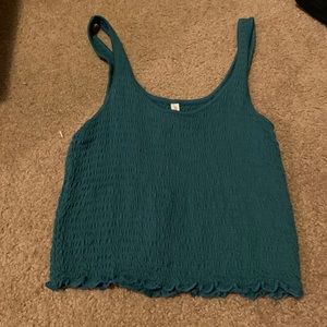 Teal Ruched Crop Top